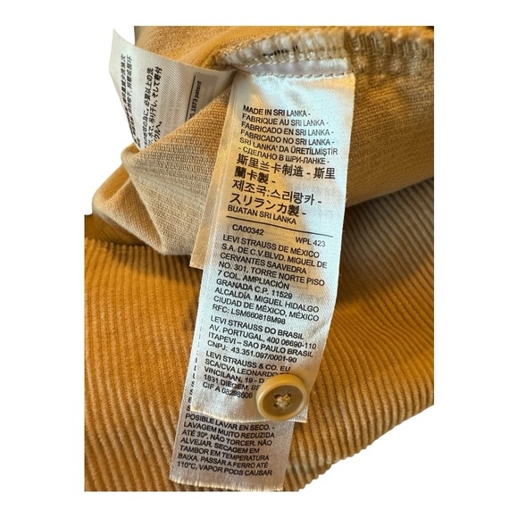Levi’s Corduroy Remi Utility Button Down Oversized Jacket Shirt Iced Coffee - Picture 14 of 16